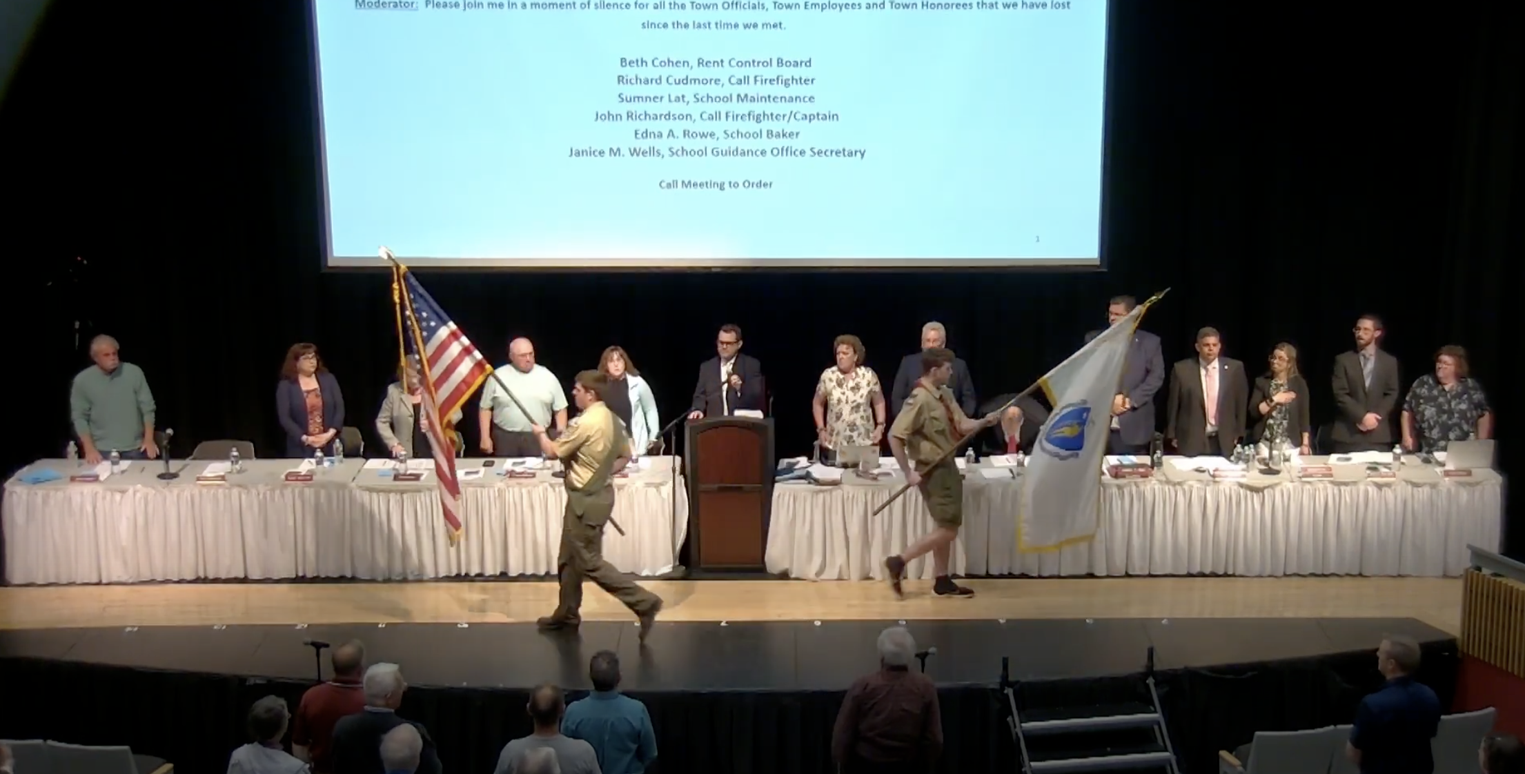 Jason Ross presiding over West Bridgewater Town Meeting